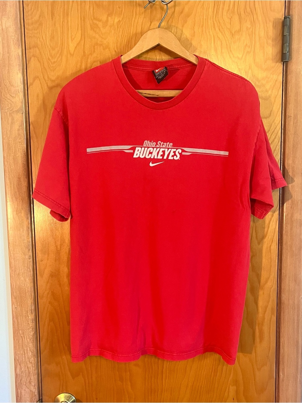 Ohio State Buckeyes Shirt Mens L Red NCAA Football Nike Short Sleeve Tee